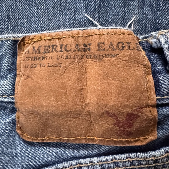 Vintage Y2K American Eagle Straight Leg 34x36 Button Fly Distressed Jeans - Picture 6 of 8